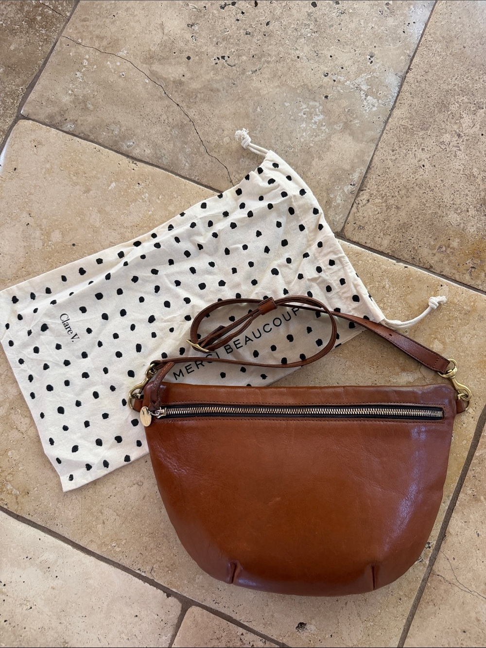 Clare V Grande Fanny Leather Belt Bag Rustic Miel - Picture 2 of 12